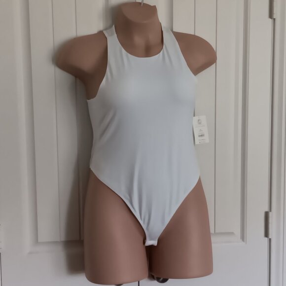 No Boundaries Women's Tank Bodysuit XL White Recycled Polyester Spandex Stretchy - Picture 1 of 6